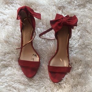 Red Jessica Simpson bow tie shoes